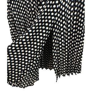 Black & white skirt - pleated polka dot with blue accents